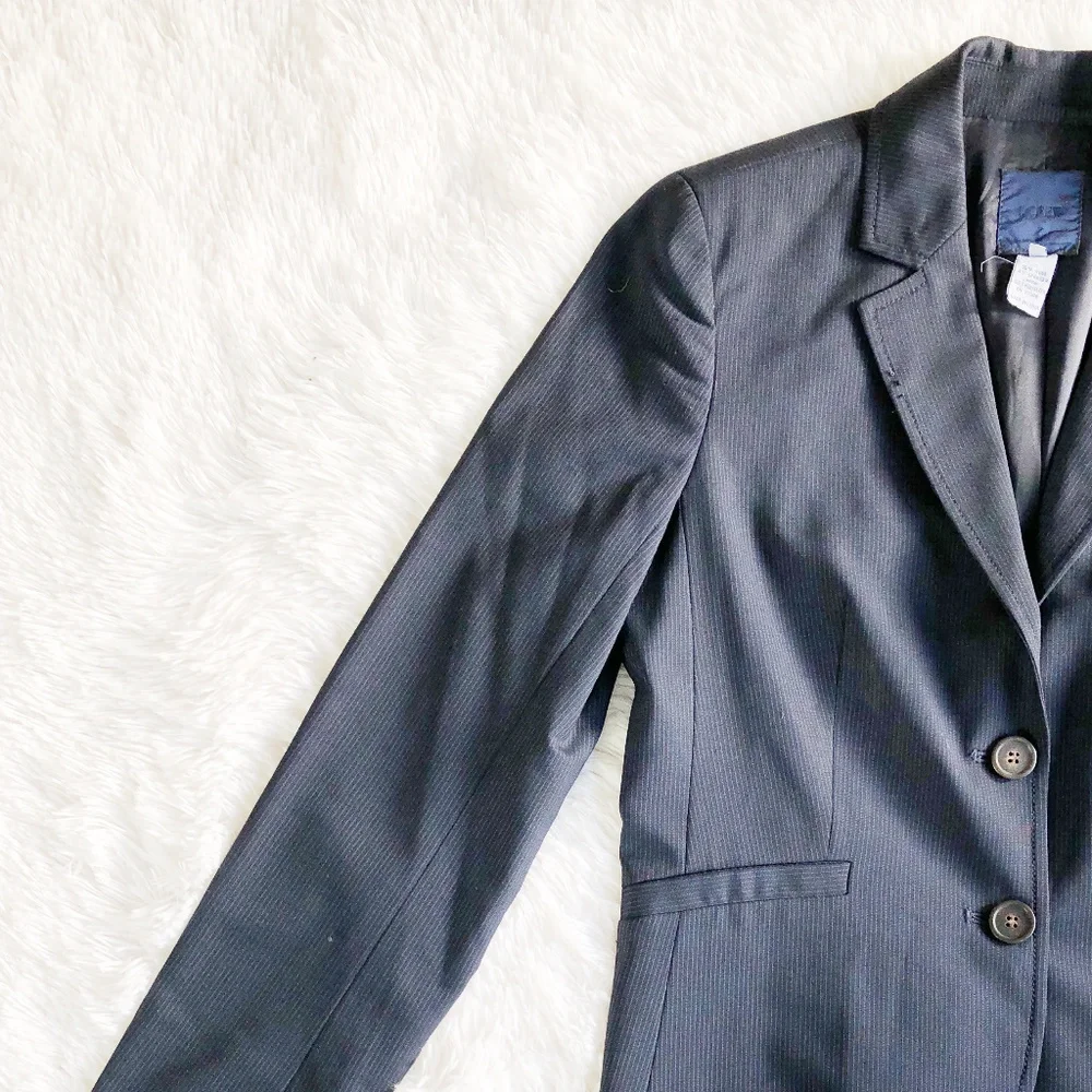 J. Crew Two Button Lined Blazer Pinstripe Size 2